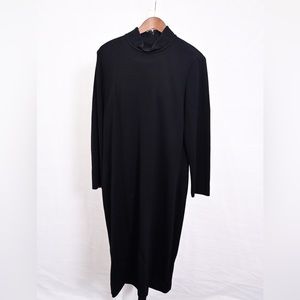 St. John Black Zip up Mock Neck Dress